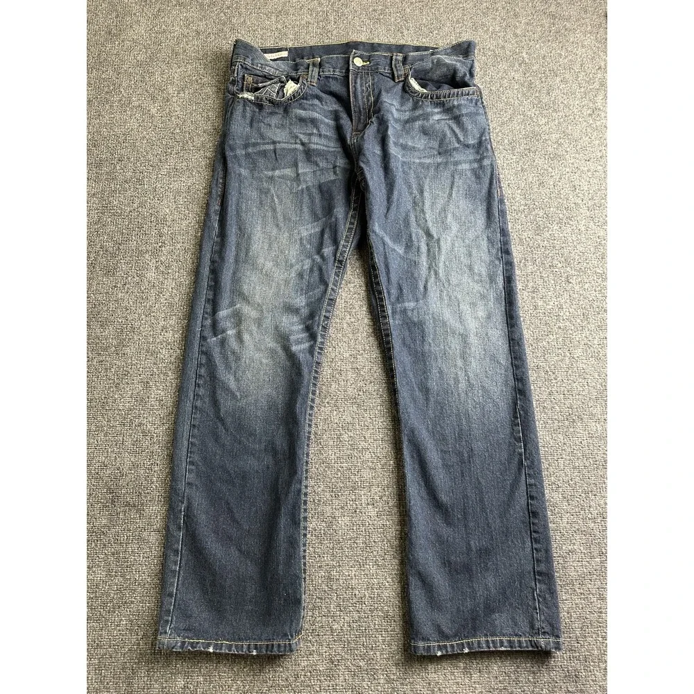 Mens True Religion World Tour Made in USA Blue Denim Jeans, Size 40